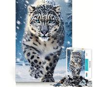 Snow Leopard 1000 Piece Jigsaws for Adults Puzzle Mind Exercise Toy Family Bond Precision Cut Creative Gift (38x26cm)