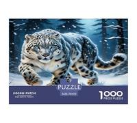 Snow Leopard 1000 Piece Jigsaws for Adults Wildlife Fun, Challenging & Brainteasing Beautiful Home Decoration Art Colorful DIY Craft 70x50cm/1000pcs