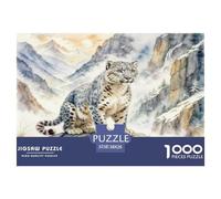 Snow Leopard 1000 Piece Jigsaws for Adults Wildlife Impossible Beautiful Home Decoration Art Colorful DIY Craft 38x26cm/1000pcs