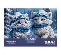 Snow Leopard 1000 Pieces Jigsaws for Adults Wildlife Educational Games Beautiful Home Decoration Art Colorful DIY Craft 70x50cm/1000pcs