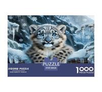 Snow Leopard 1000 Pieces Jigsaws for Adults Wildlife Educational Games Beautiful Home Decoration Art Colorful DIY Craft 38x26cm/1000pcs