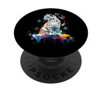 Snow Leopard Art Animal Butterflies PopSockets Adhesive PopGrip