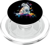 Snow Leopard Art Animal Butterflies PopSockets PopGrip for MagSafe