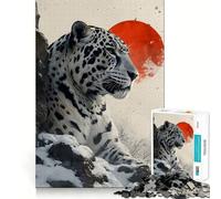 Snow Leopard Artwork 1000 Piece Jigsaw Puzzle for Teenagers Fine Logic Toy Relaxing Fun Neat Edge Wall Art Decor (50x75cm)