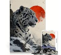 Snow Leopard Artwork 1000 Piece Jigsaw Puzzle for Teenagers Fine Logic Toy Relaxing Fun Neat Edge Wall Art Decor (50x75cm)
