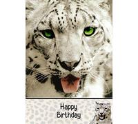 Snow Leopard Birthday Card