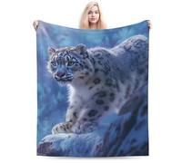 Snow Leopard Blanket, Soft & Cozy for Adults & Kids, Unique Birthday Gift Blanket, Perfect Home Decor Blanket, Ideal for Couch, Bed, Office, Travel, All-Season, 60"x80"