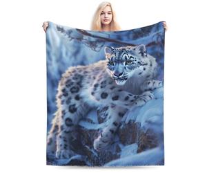 Snow Leopard Blanket, Soft & Cozy for Adults & Kids, Unique Birthday Gift Blanket, Perfect Home Decor Blanket, Ideal for Couch, Bed, Office, Travel, All-Season, 60"x80"