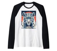 SNOW LEOPARD BRAVE I AM BRAVE Raglan Baseball Tee