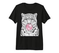 Snow Leopard Bubble Gum Pop Art Wild Cat Design Premium T-Shirt