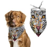 Snow Leopard Cheetah Cute Dog Bandana Triangle Adjustable Washable Cat Scarf Pet Accessories
