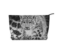 Snow Leopard, Cosmetic Bag Corduroy Makeup Bag Portable Travel Toiletry Bag