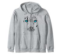 Snow Leopard Costume Big Wild Cat Tiger Halloween Wildcat Zip Hoodie