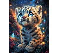 Snow Leopard Cub in Magical Forest 500 Pcs Jigsaw Puzzles Puzzles for Adults Teens Fun Family Game Team Building Stress Reducing Autumn Eco Friendly Cardboard 500 PCS