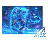 Snow Leopard Cub Reading Magical Book 1000 Pc Eco-Friendly Paper Premium Jigsaw Puzzle for Kids Puzzle Beginners, Ultra Difficult Puzzle, After-school Puzzle Activity, Puzzle 52x38cm/1000pc