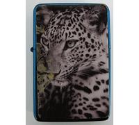 SNOW LEOPARD DESIGN PETROL LIGHTER IN GIFT TIN (Blue Ice)