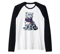 Snow Leopard Face White Leopard Animal Snow Leopard Lover Raglan Baseball Tee