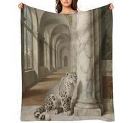 Snow Leopard Flannel Throw Blanket Super Soft Lightweight Throw Blanket Fuzzy Comfy Flannel Blankets Warm Plush Throw Blankets for Couch Sofa Bed 30"x40"