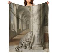 Snow Leopard Flannel Throw Blanket Super Soft Lightweight Throw Blanket Fuzzy Comfy Flannel Blankets Warm Plush Throw Blankets for Couch Sofa Bed 40"x50"