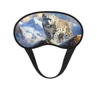 Snow Leopard Forest Blackout Sleep Mask - Soft Adjustable Eye Mask for Full Light Blocking, Deep Sleep, Travel & Relaxation