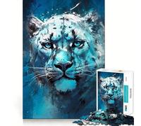 Snow Leopard Gaze 1000 Pieces Jigsaw Puzzles for Adults Mental Logic Toy Serene Time Firm Cut (38x52cm)