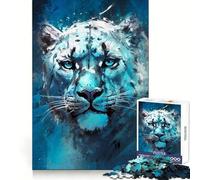 Snow Leopard Gaze Jigsaw Puzzles for Adults 1000 Piece Smart Game Relaxing Fun Pattern Assembly Cherished Gift (50x75cm)