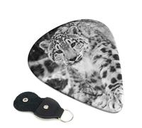 Snow Leopard Guitar Picks, 6 Pcs Guitar Plectrums double-sided printing, suitable for acoustic, electric and bass guitars, including 0.46 mm 0.71 mm 0.96 mm