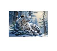 Snow leopard in forest,1500-piece puzzle for adults,Classic Jigsaw Puzzle,High-difficulty puzzles,Fun and creative DIY toys,57x87cm