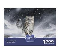 Snow Leopard Jigsaw 1000 Pieces Challenge Game for Adults,Blizzard Mountain Impossible Jigsaw Puzzles 1000 Piece Educational Games for Adults Or Families 70x50cm/1000pcs