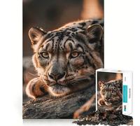 Snow Leopard Jigsaw Puzzle 1000 Piece for Adults Think Smart Toy Family Joy Accurate Cut Fine Art Piece (38x26cm)