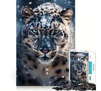 Snow Leopard Jigsaw Puzzle for Adults 1000 Pieces Mental Logic Toy Soothing Fun Firm Cut Warm Surprise (38x52cm)