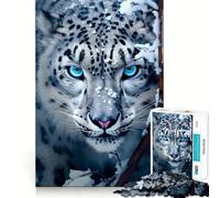 Snow Leopard Jigsaw Puzzle for Teenagers 1000 Pieces Reason Skill Toy Calming Play Exact Cut Perfect Present (38x26cm)