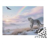 Snow Leopard Landscape 1000 Piece Snow Leopard in Snowy Mountains Jigsaw Puzzles for Adults And Kids Challenging Games 1000 Pieces Fun, Challenging & Brainteasing Adults Challenge High Difficulty 52x3