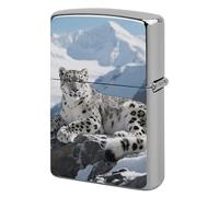Snow Leopard Lighter Case Double-Sided Graffiti Metal Lighter Cover Lighters Protective Sleeve for Women Men Standard Lighters