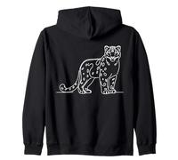 Snow Leopard Line Art Biologist Zip Hoodie