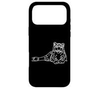 Snow Leopard Line Art Wildlife Big Cat Drawing Case for iPhone 17 Pro Max
