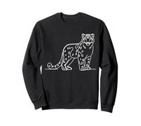 Snow Leopard Line Art Wildlife Big Cat Illustration Sweatshirt