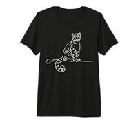 Snow Leopard Line Art Zoologist Premium T-Shirt