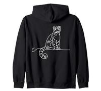 Snow Leopard Line Art Zoologist Zip Hoodie