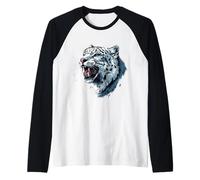 Snow Leopard Lover White Leopard Animal Snow Leopard Face Raglan Baseball Tee