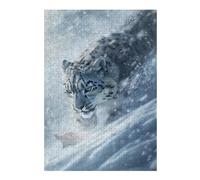 Snow Leopard Lurking Classic Jigsaw Puzzle for Adults, 300 PCS