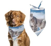 Snow Leopard Mountain Dog Bandana Personalized Soft Triangle Pet Scarf Washable Adjustable Dog Scarf Lightweight Pet Bib Breathable Pet Bandana for Small Medium Large Pet Scarves