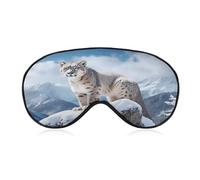 Snow Leopard Mountain Sleep Mask Personality Eye Sleep Shade Cover Comfortable Breathable Sleeping Blindfold Soft Comfortable Night Eye Cover Adjustable Band Eye Mask for Men Women