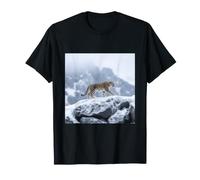 Snow Leopard Mountain Wildlife Winter Nature Design T-Shirt