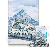 Snow Leopard over The Mountains Jigsaw Puzzles for Adults 1000 Piece Logic Toy Stress Release Precision Cut Festival Gift (50x75cm)