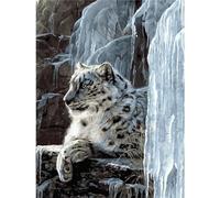 Snow Leopard Paint by Numbers for Adults,with frame,40x50cm Paint by Numbers,DIY Paint by Numbers for Adults Beginners with Brushes and Acrylic Pigment Canvas Oil Painting for Home Wall Decoration