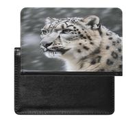 Snow Leopard Passport Holder for Travel PU Leather Passport Covers Case Card Slot Ultra Slim Passports Wallet