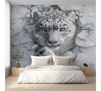 Snow Leopard Photo Wallpaper, Wildlife 3D Cheetah Wallpaper Mural, 366x254cm Wall Paper for Bedroom Living Room, Non-Woven Wall Mural Room Decor EL&D57