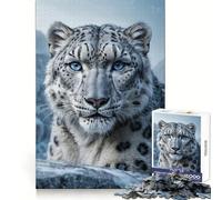 Snow Leopard Portrait(1000 Pieces Jigsaw Puzzles for Adults Mind Exercise Toy Relax Time Precision Cut Stylish Gift (38x26cm)