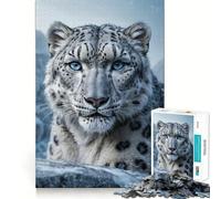 Snow Leopard Portrait(1000 Pieces Jigsaw Puzzles for Adults Mind Exercise Toy Relax Time Precision Cut Stylish Gift (38x26cm)